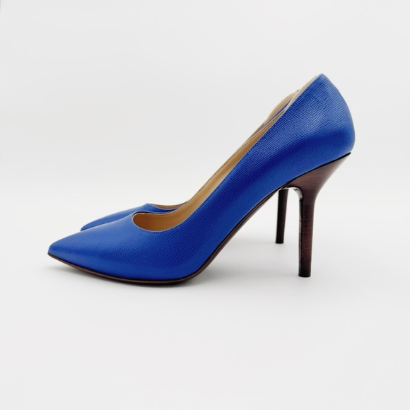 LONGCHAMP Pointed Toe Stiletto Heels – Electric Blue Leather 38 - Picture 3 of 8